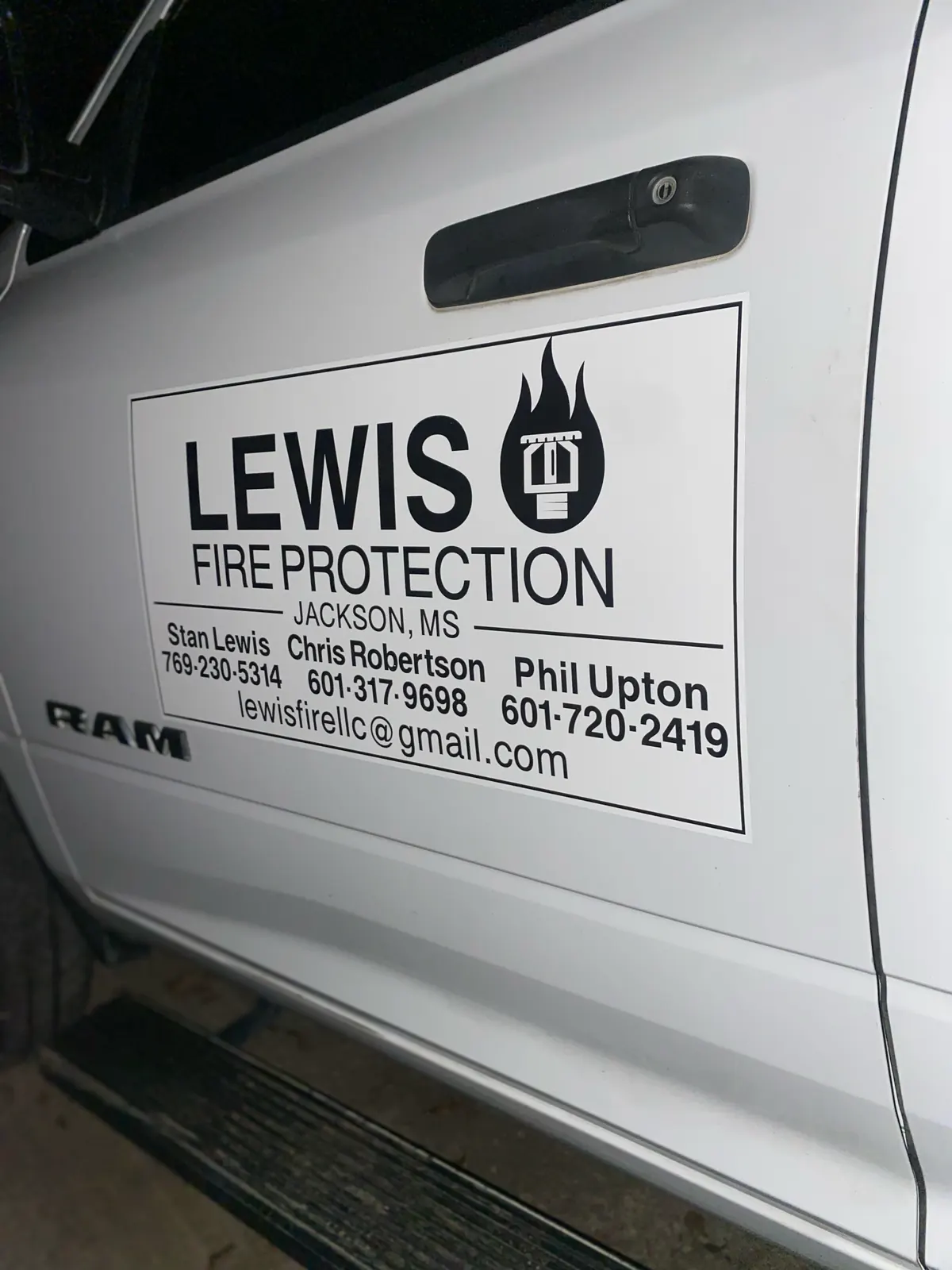 Lewis Fire Protection service truck